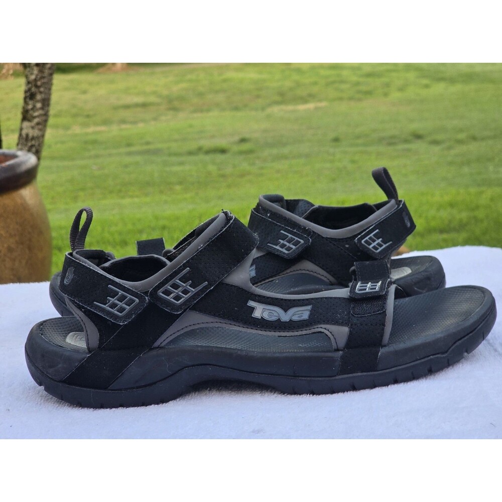 Teva Minam Men's Sport Sandals Size 13 Black 4289 Hook & Loop Hiking Water